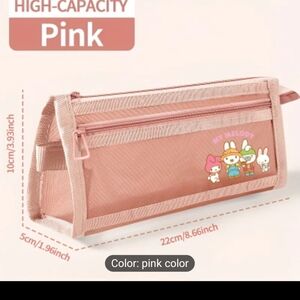 Pink Mesh My Melody Pencil Pouch